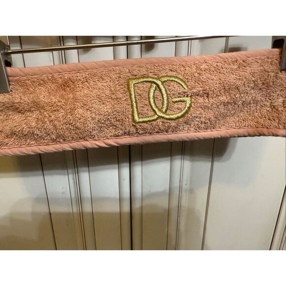 Dolce & Gabbana Womens Embroidered Logo Skincare Terry Cloth Headband Pink OS - Picture 2 of 4